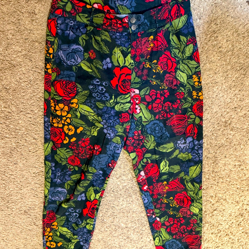 Lucy & Yak Dungarees Flower Rose Pants 34”